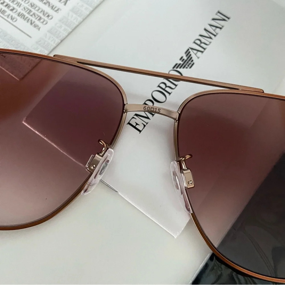 NEW Emporio Armani 60mm Aviator Sunglasses